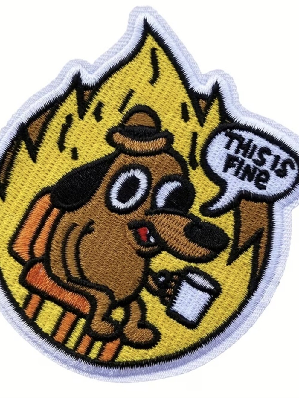 🔥 This Is Fine Dog Embroidered Patch